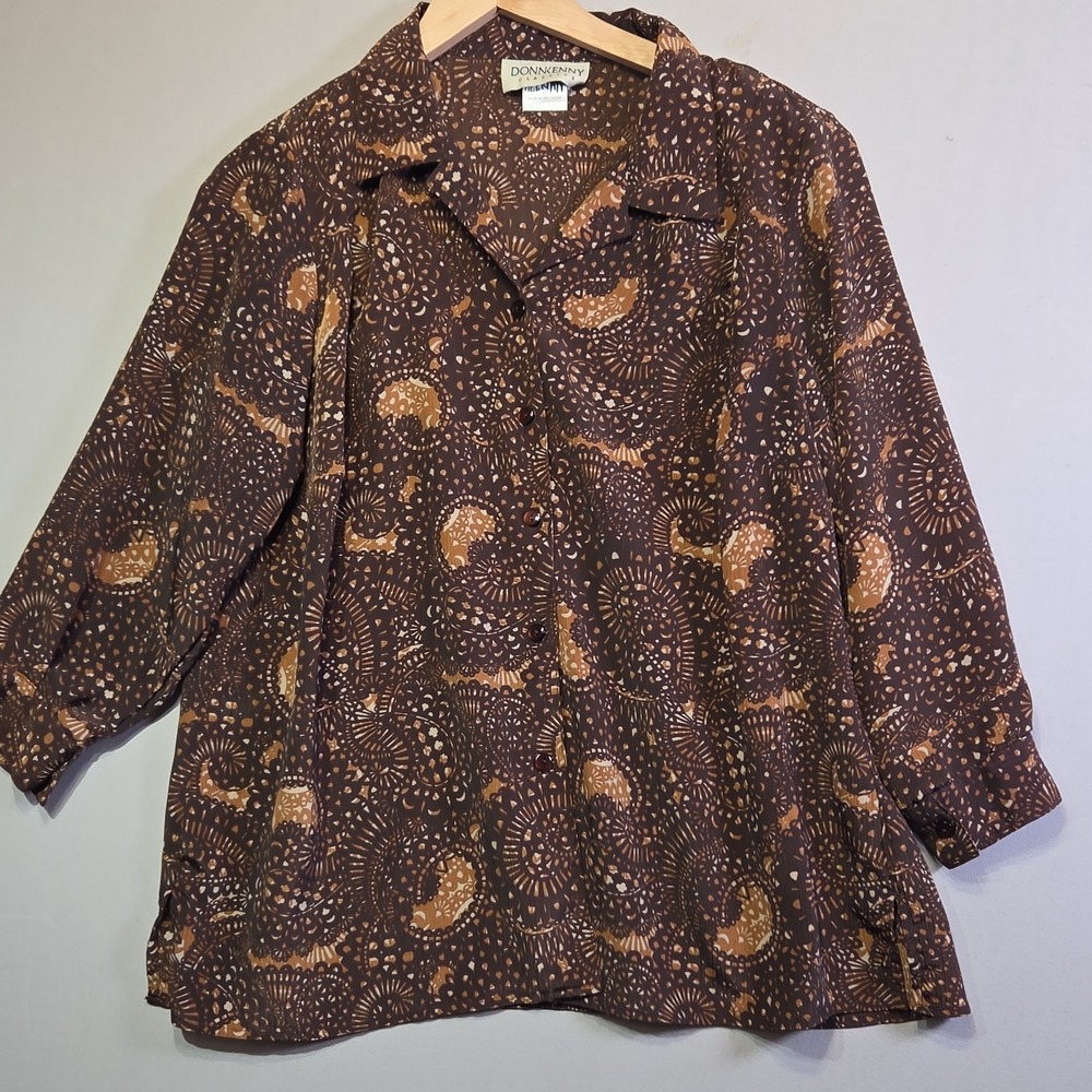 Donnkenny Classics Womens XL Button Blouse